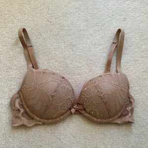 La SENZA Tan Lace Bra with rhinestones